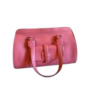 Malo Pink Leather Bag with Tan Suede Interior Handbag